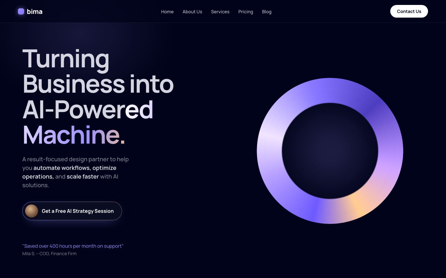 Bima theme preview